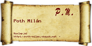 Poth Milán névjegykártya